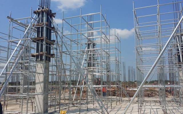 dàn giáo nêm, giáo chống sàn nêm, thanh lắp đặt thi công giáo nêm tại công trình quảng ngãi